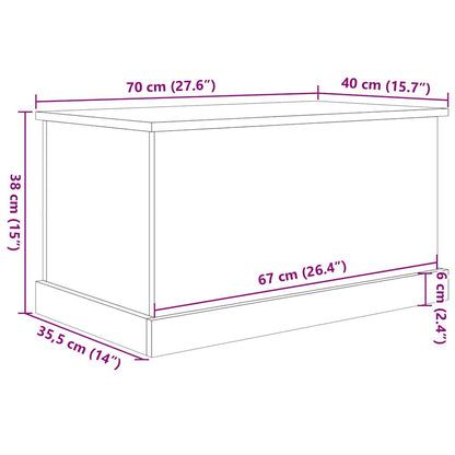 Storage Box Old Wood 70x40x38 cm Engineered Wood