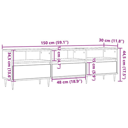 TV Cabinet Old Wood 150x30x44,5 cm Engineered Wood