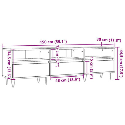 TV Cabinet Old Wood 150x30x44,5 cm Engineered Wood