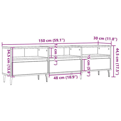 TV Cabinet Old Wood 150x30x44,5 cm Engineered Wood