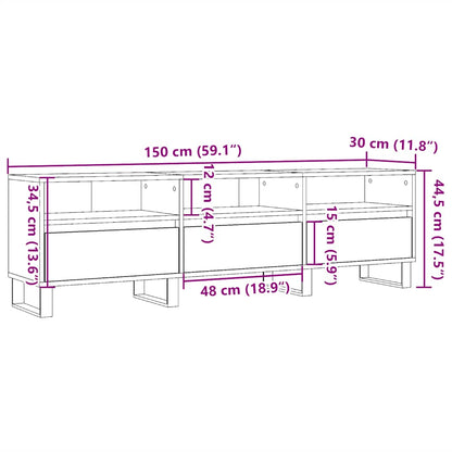 TV Cabinet Old Wood 150x30x44,5 cm Engineered Wood