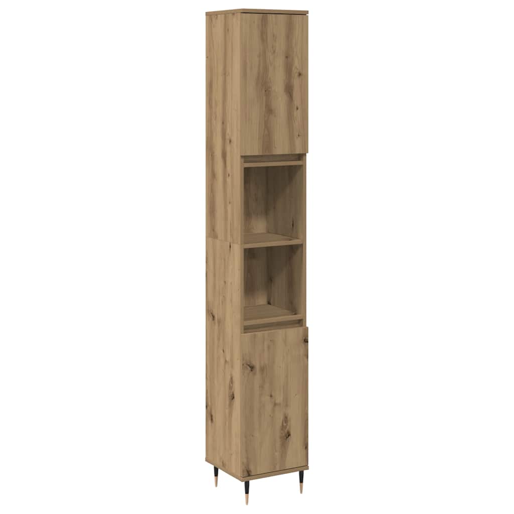 Bathroom Cabinet Artisan Oak 30x30x190 cm Engineered Wood