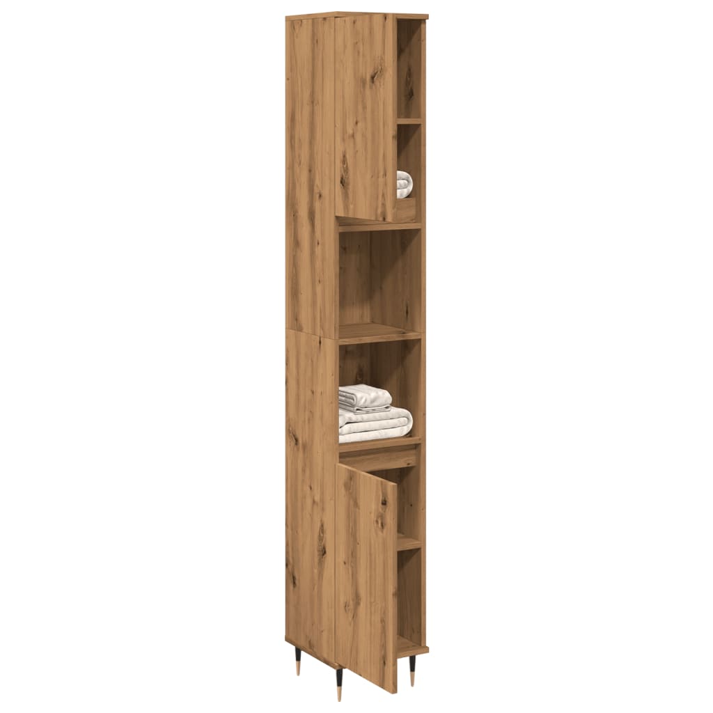 Bathroom Cabinet Artisan Oak 30x30x190 cm Engineered Wood