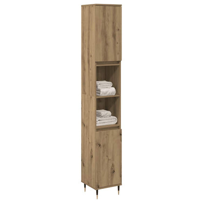 Bathroom Cabinet Artisan Oak 30x30x190 cm Engineered Wood