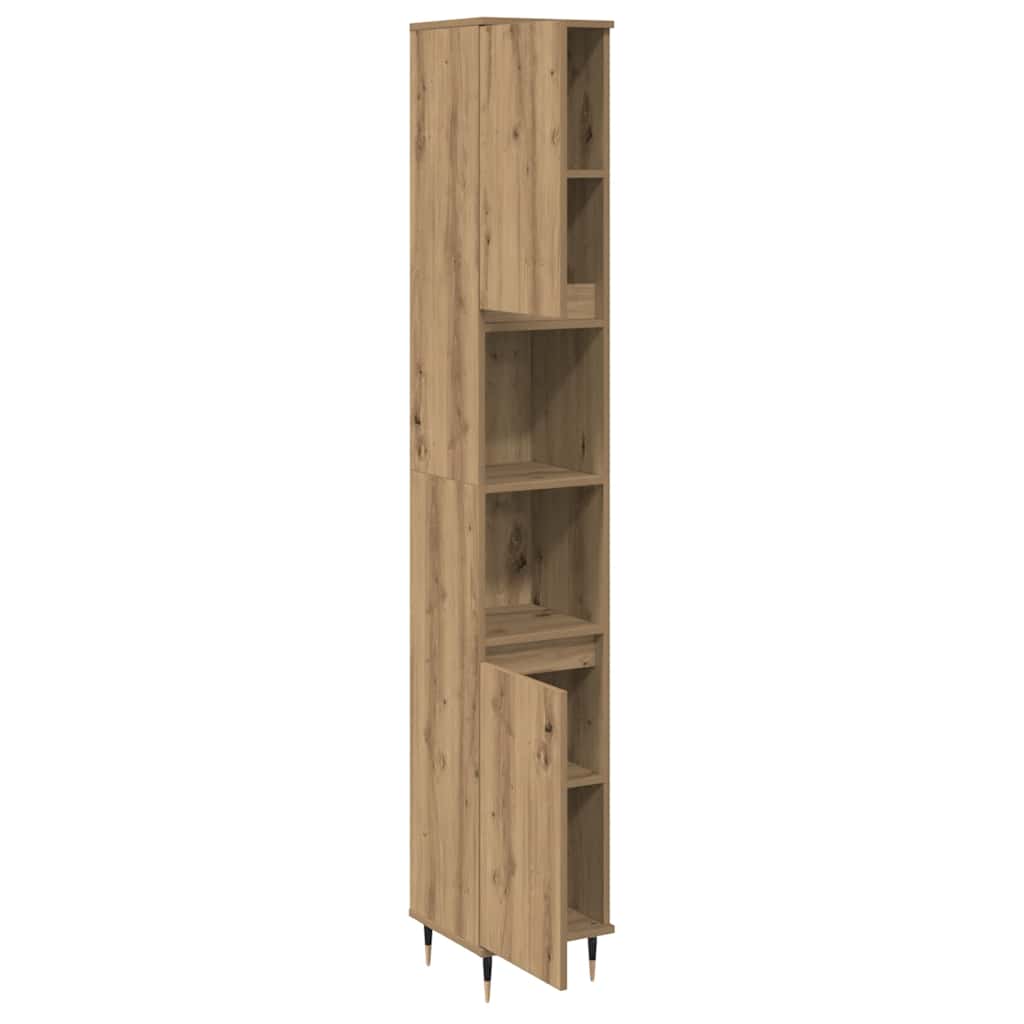 Bathroom Cabinet Artisan Oak 30x30x190 cm Engineered Wood