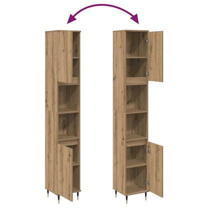 Bathroom Cabinet Artisan Oak 30x30x190 cm Engineered Wood