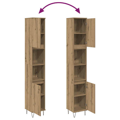 Bathroom Cabinet Artisan Oak 30x30x190 cm Engineered Wood