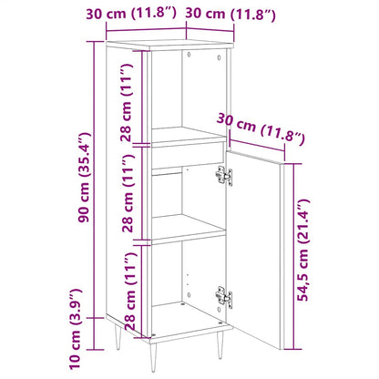 Bathroom Cabinet Concrete Grey 30x30x100 cm Engineered Wood
