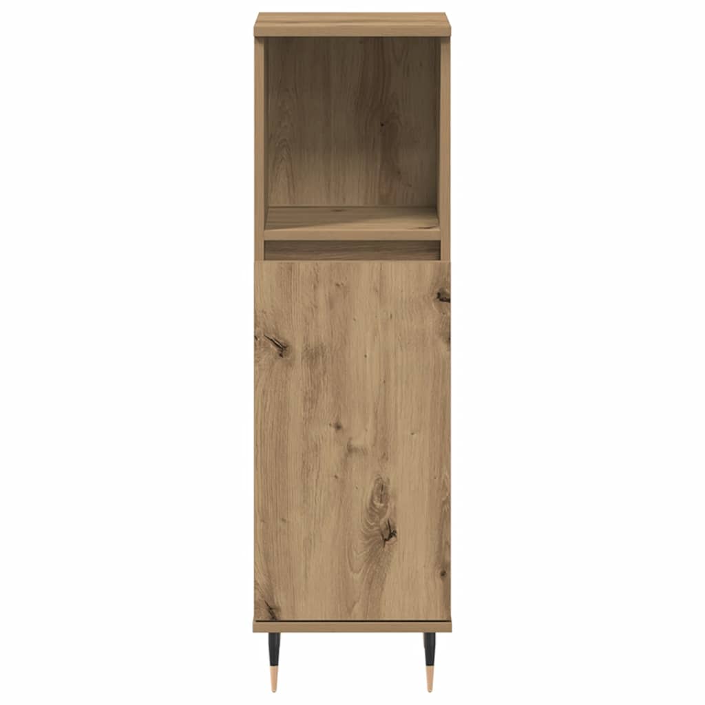 Bathroom Cabinet Artisan Oak 30x30x100 cm Engineered Wood
