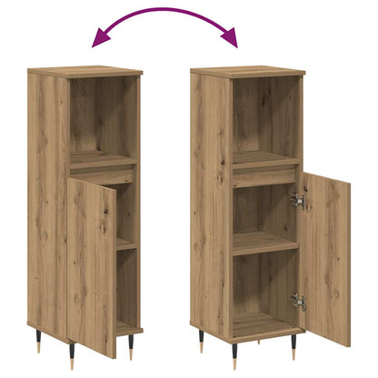 Bathroom Cabinet Artisan Oak 30x30x100 cm Engineered Wood