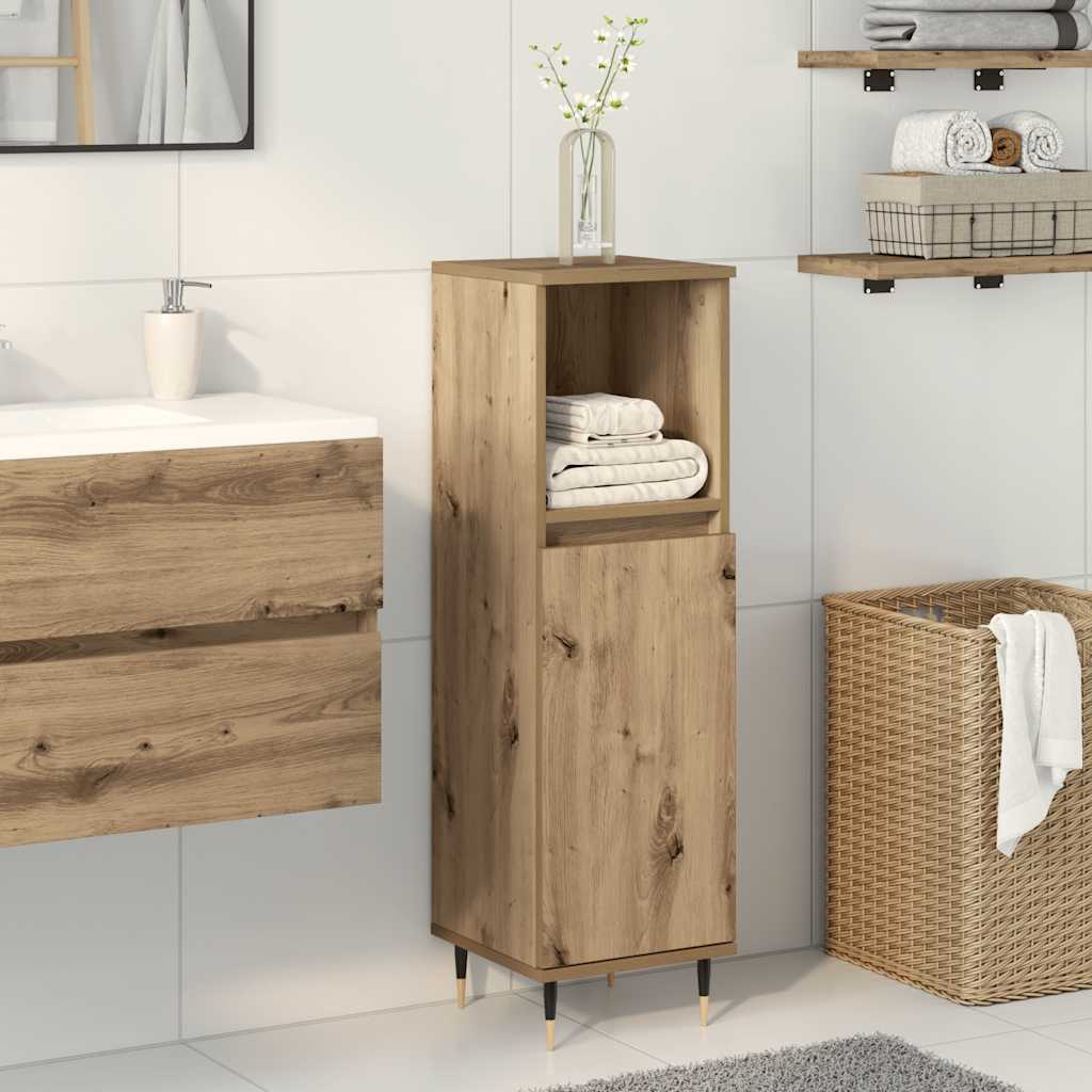 Bathroom Cabinet Artisan Oak 30x30x100 cm Engineered Wood