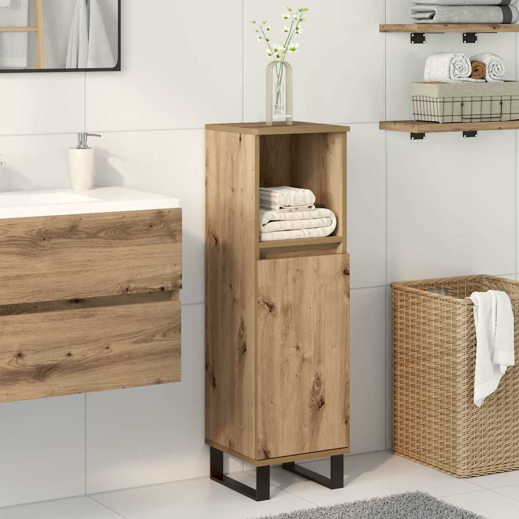 Bathroom Cabinet Artisan Oak 30x30x100 cm Engineered Wood