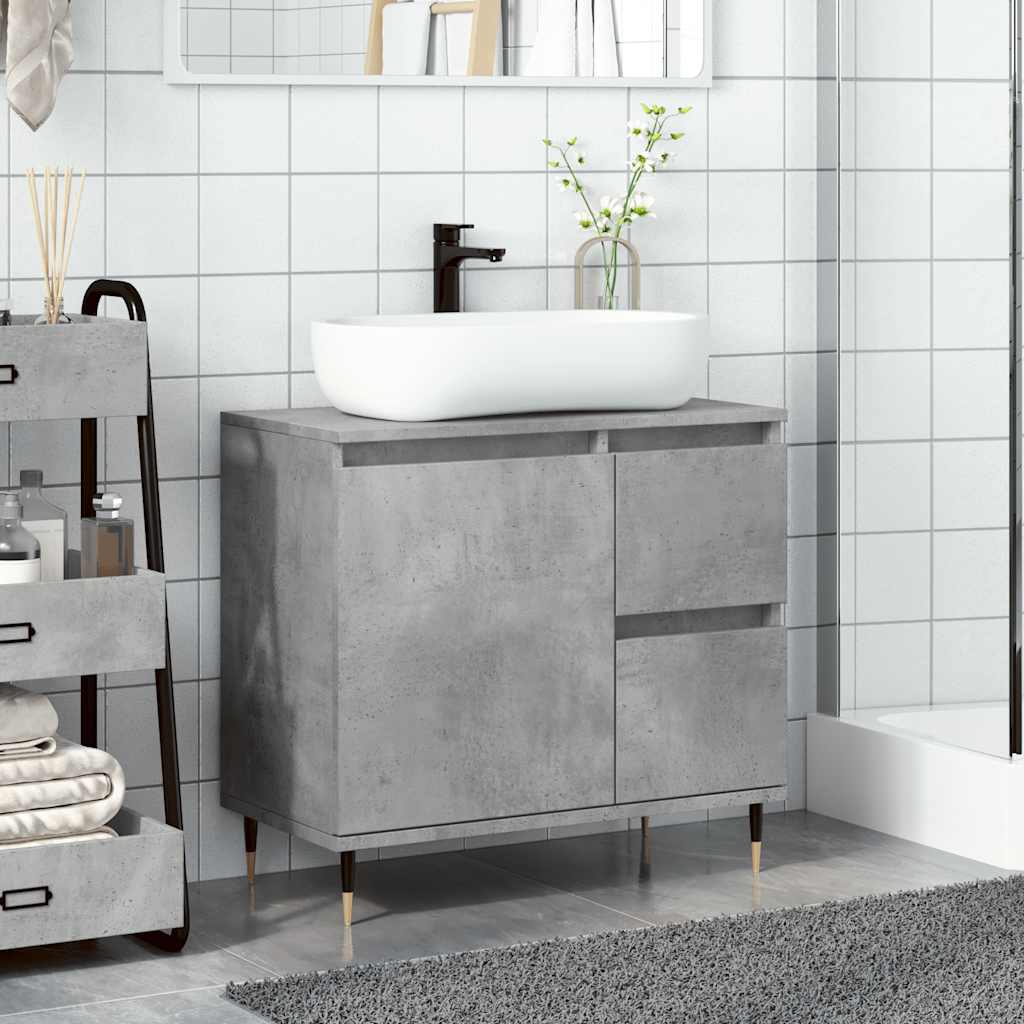 Bathroom Cabinet Concrete Grey 65x33x60 cm Engineered Wood