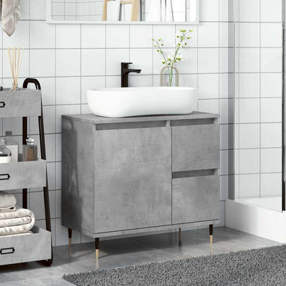 Bathroom Cabinet Concrete Grey 65x33x60 cm Engineered Wood