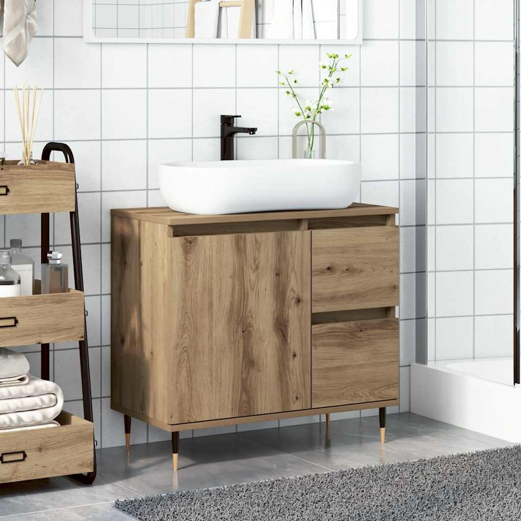 Bathroom Cabinet Artisan Oak 65x33x60 cm Engineered Wood