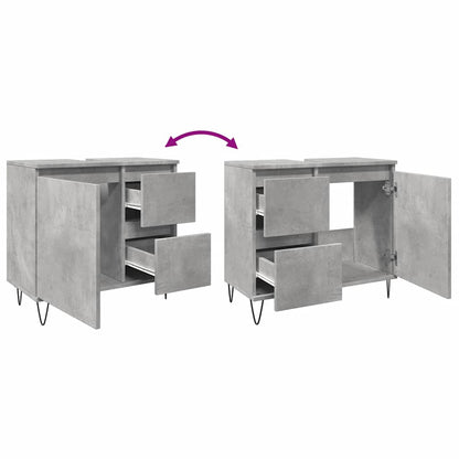 Bathroom Sink Cabinet Concrete Grey 65x33x60 cm Engineered Wood