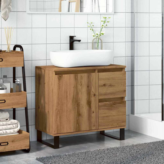 Bathroom Sink Cabinet Artisan Oak 65x33x60 cm Engineered Wood