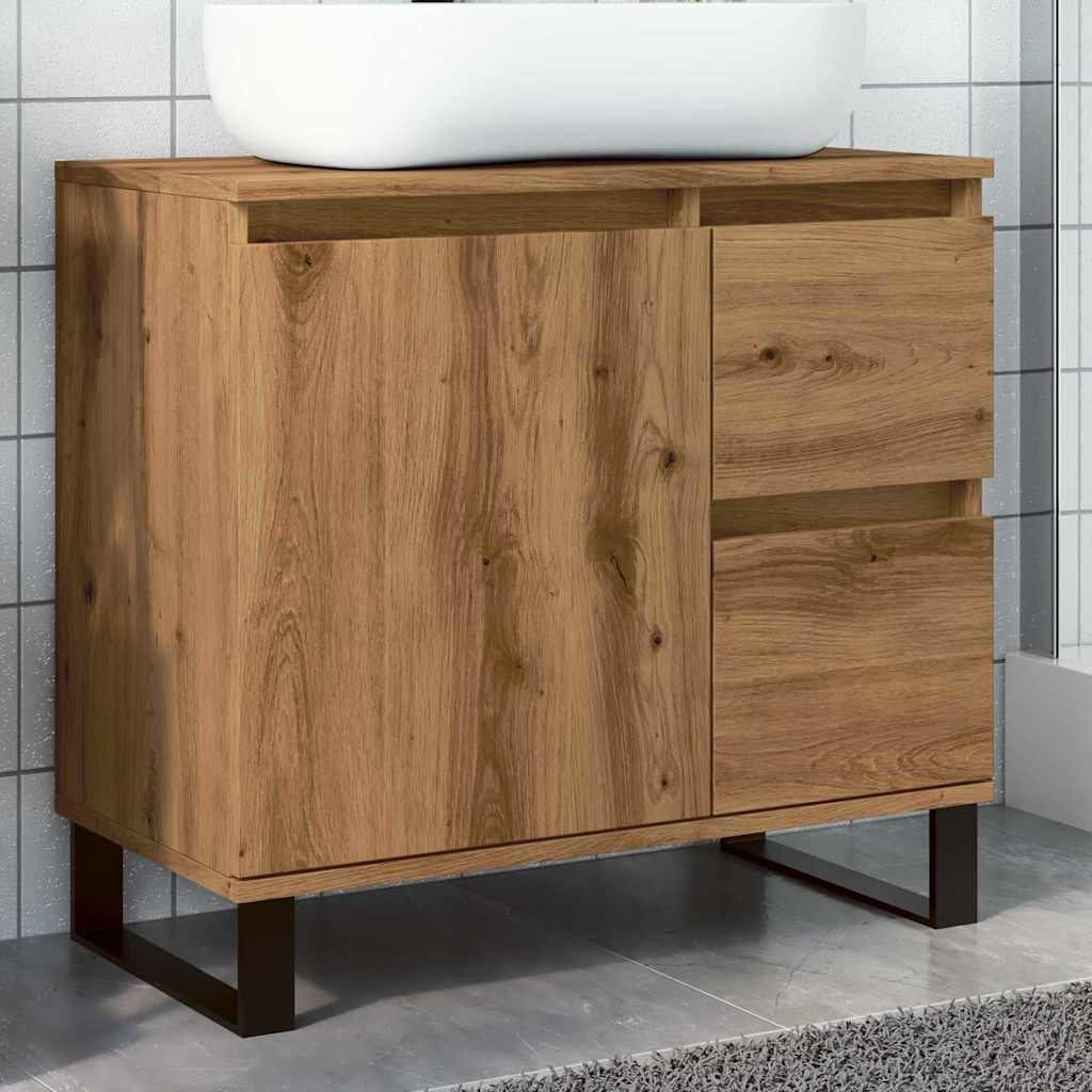 Bathroom Sink Cabinet Artisan Oak 65x33x60 cm Engineered Wood