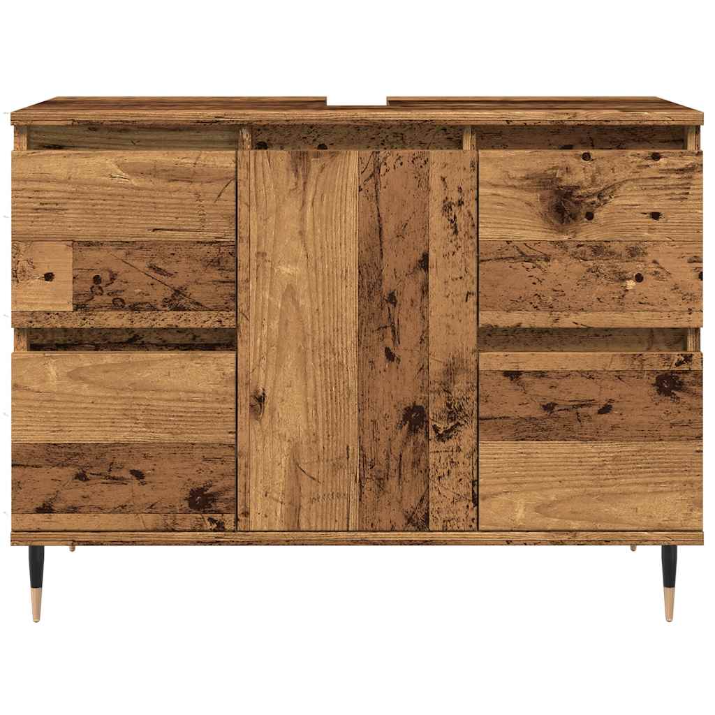 Bathroom Cabinet Old Wood 80x33x60 cm Engineered Wood