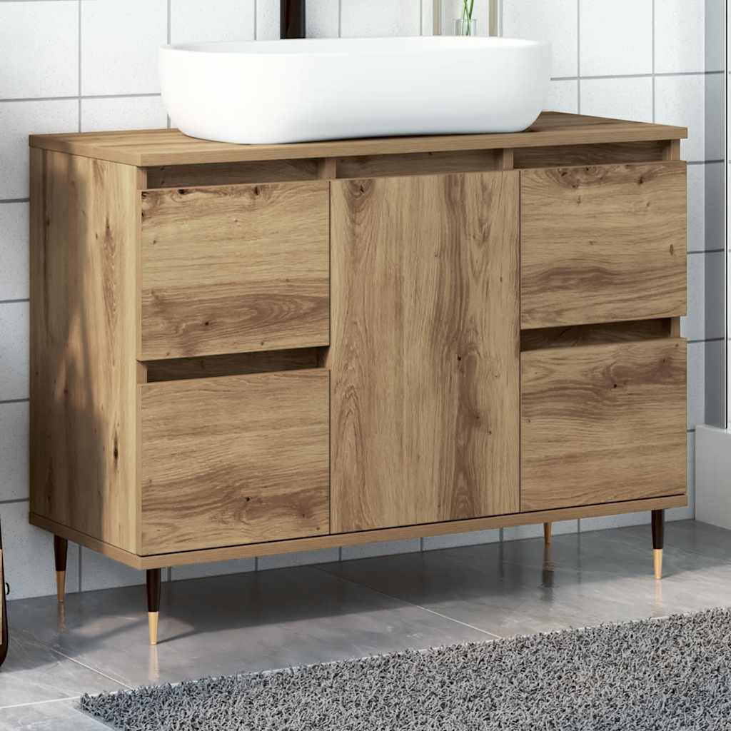 Bathroom Cabinet Artisan Oak 80x33x60 cm Engineered Wood