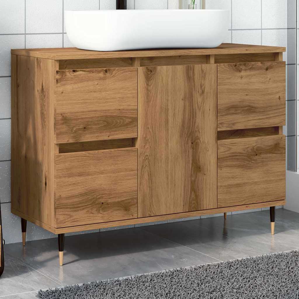 Bathroom Cabinet Artisan Oak 80x33x60 cm Engineered Wood