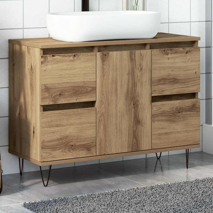 Bathroom Cabinet Artisan Oak 80x33x60 cm Engineered Wood