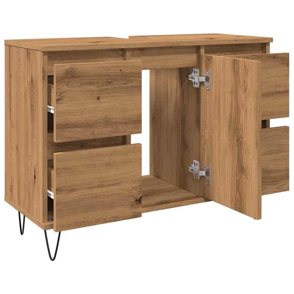 Bathroom Cabinet Artisan Oak 80x33x60 cm Engineered Wood
