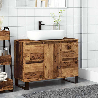 Bathroom Sink Cabinet Old Wood 80x33x60 cm Engineered Wood