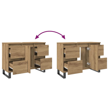 Bathroom Sink Cabinet Artisan Oak 80x33x60 cm Engineered Wood