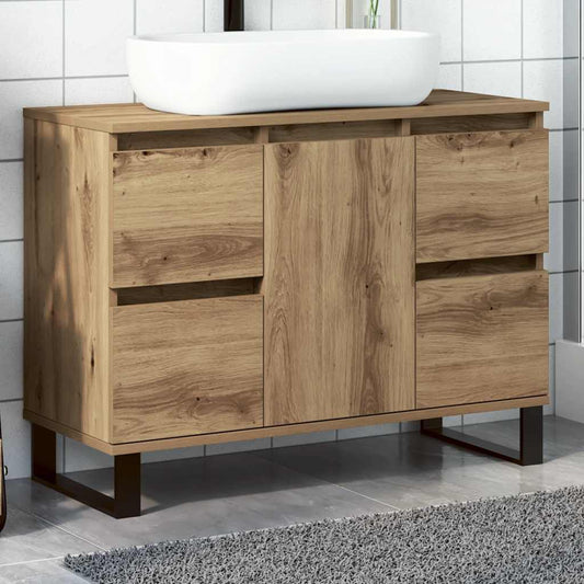 Bathroom Sink Cabinet Artisan Oak 80x33x60 cm Engineered Wood