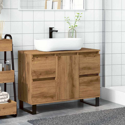 Bathroom Sink Cabinet Artisan Oak 80x33x60 cm Engineered Wood