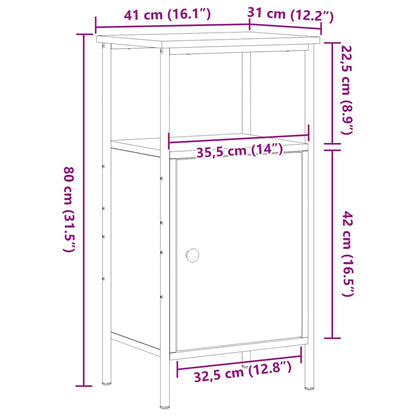 Bedside Cabinets 2 pcs Old Wood 41x31x80 cm Engineered Wood
