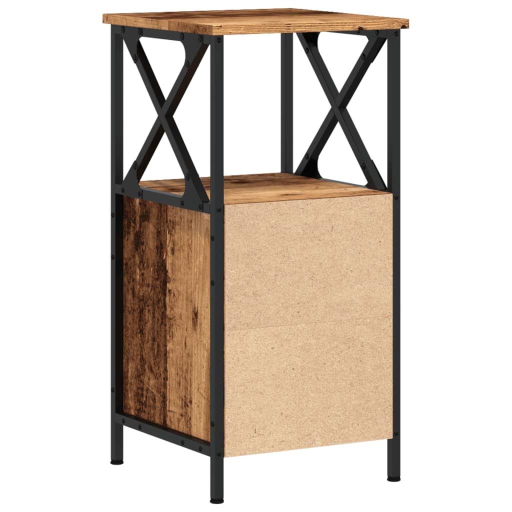 Bedside Cabinet Old Wood 34x35.5x70 cm Engineered Wood