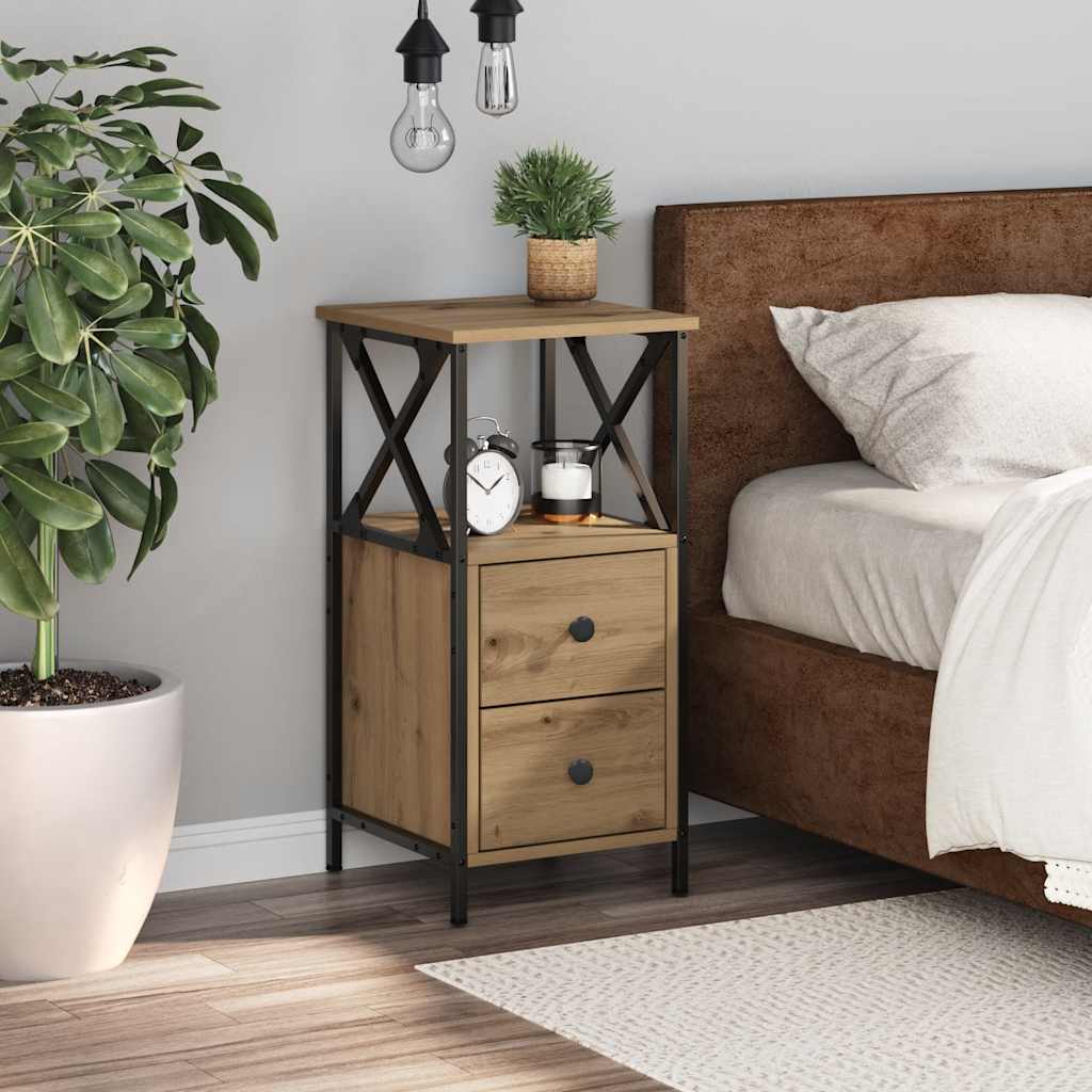 Bedside Cabinet Artisan Oak 34x35,5x70 cm Engineered Wood