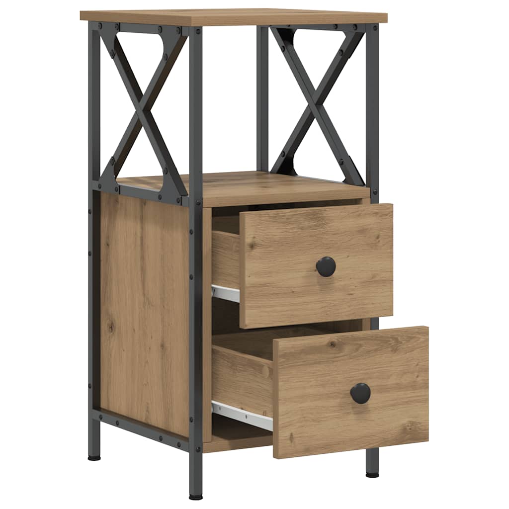 Bedside Cabinet Artisan Oak 34x35,5x70 cm Engineered Wood
