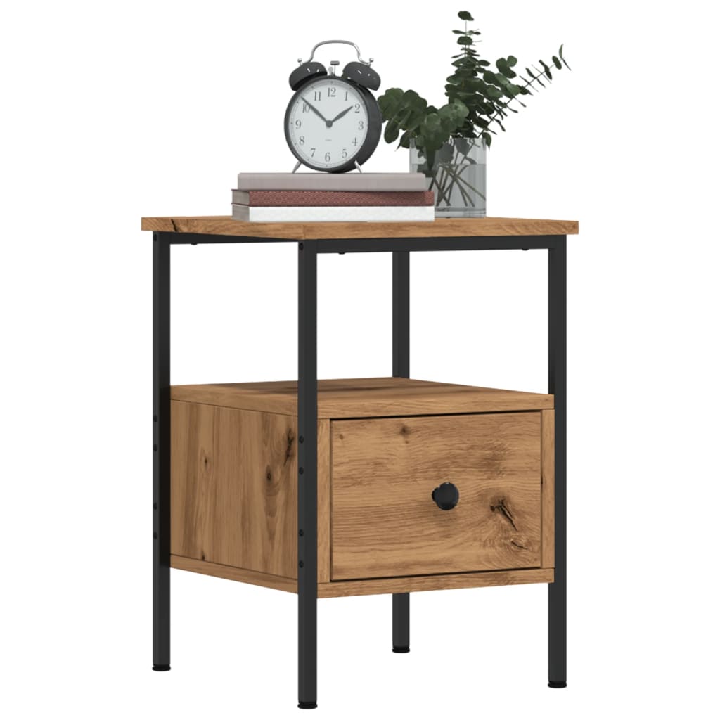 Bedside Cabinet Artisan Oak 34x36x50 cm Engineered Wood