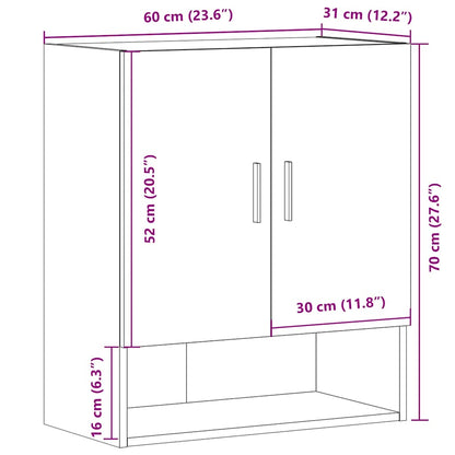 Wall Cabinet Old Wood 60x31x70 cm Engineered Wood