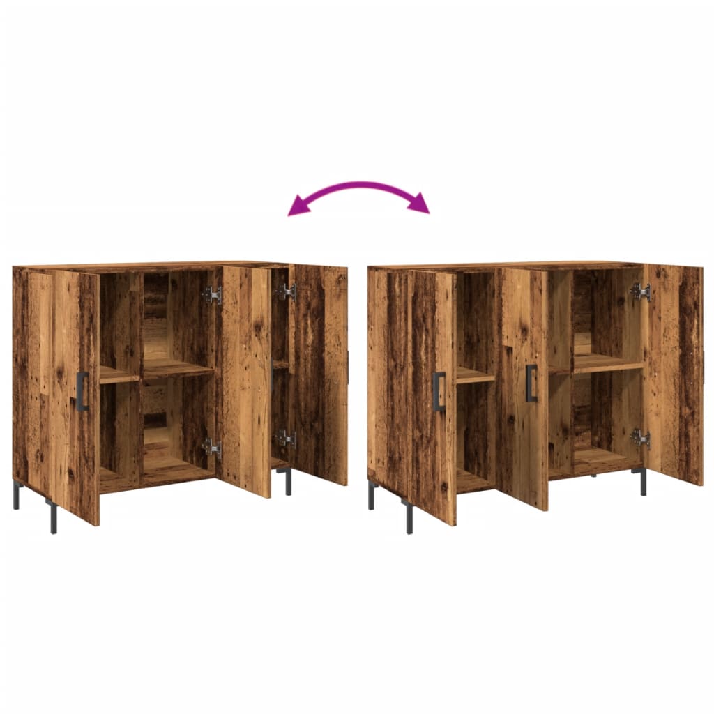 Sideboard Old Wood 90x34x80 cm Engineered Wood