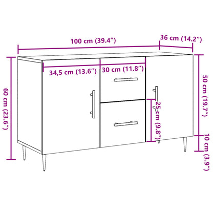 Sideboard Old Wood 100x36x60 cm Engineered Wood