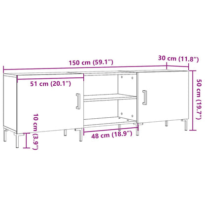 TV Cabinet Old Wood 150x30x50 cm Engineered Wood