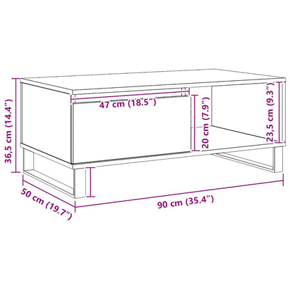 Coffee Table Artisan Oak 90x50x36,5 cm Engineered Wood