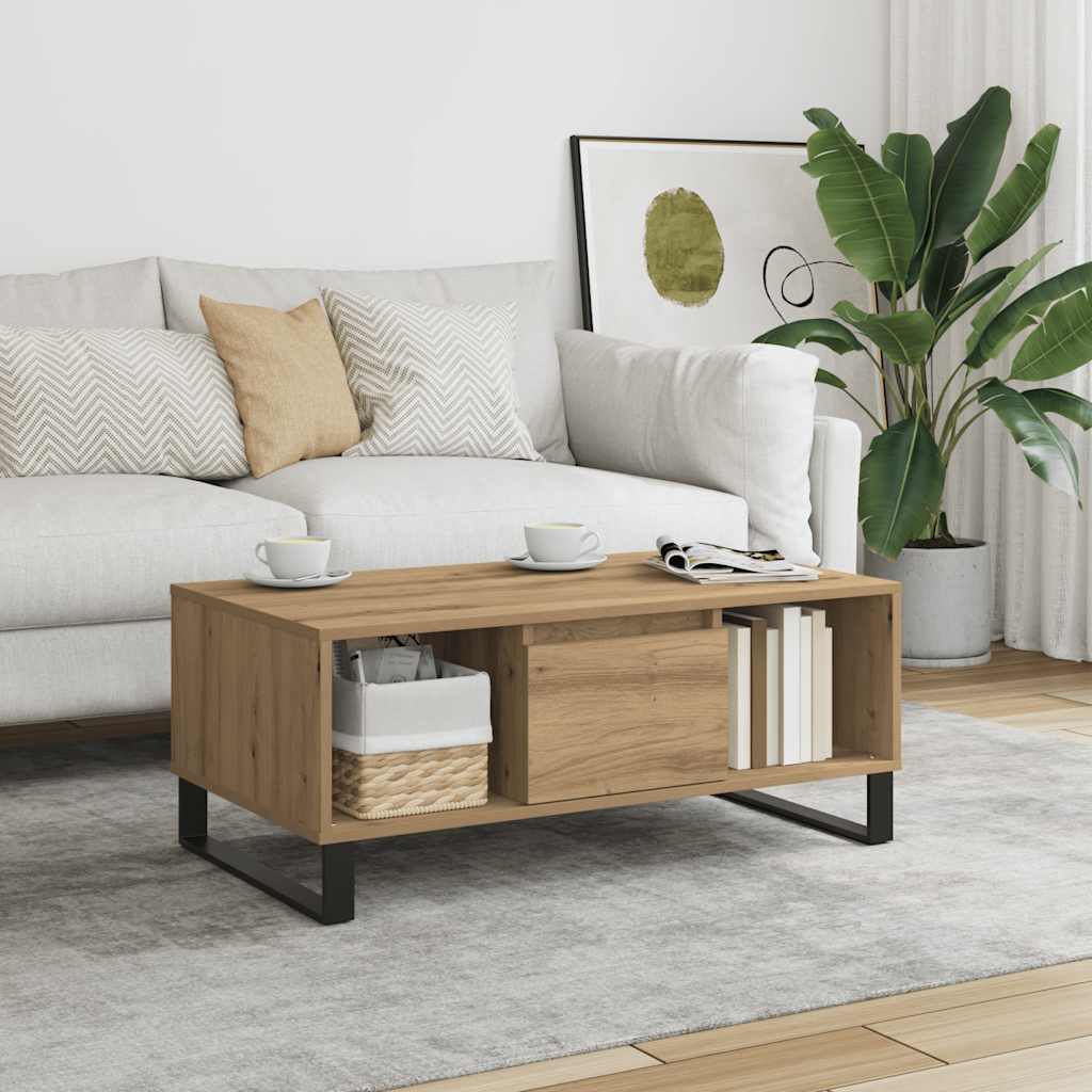 Coffee Table Artisan Oak 90x50x36.5 cm Engineered Wood