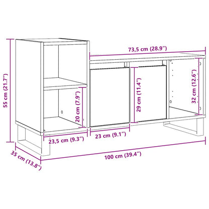 TV Cabinet Artisan Oak 100x35x55 cm Engineered Wood