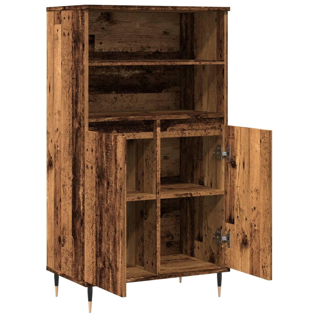Highboard Old Wood 60x36x110 cm Engineered Wood
