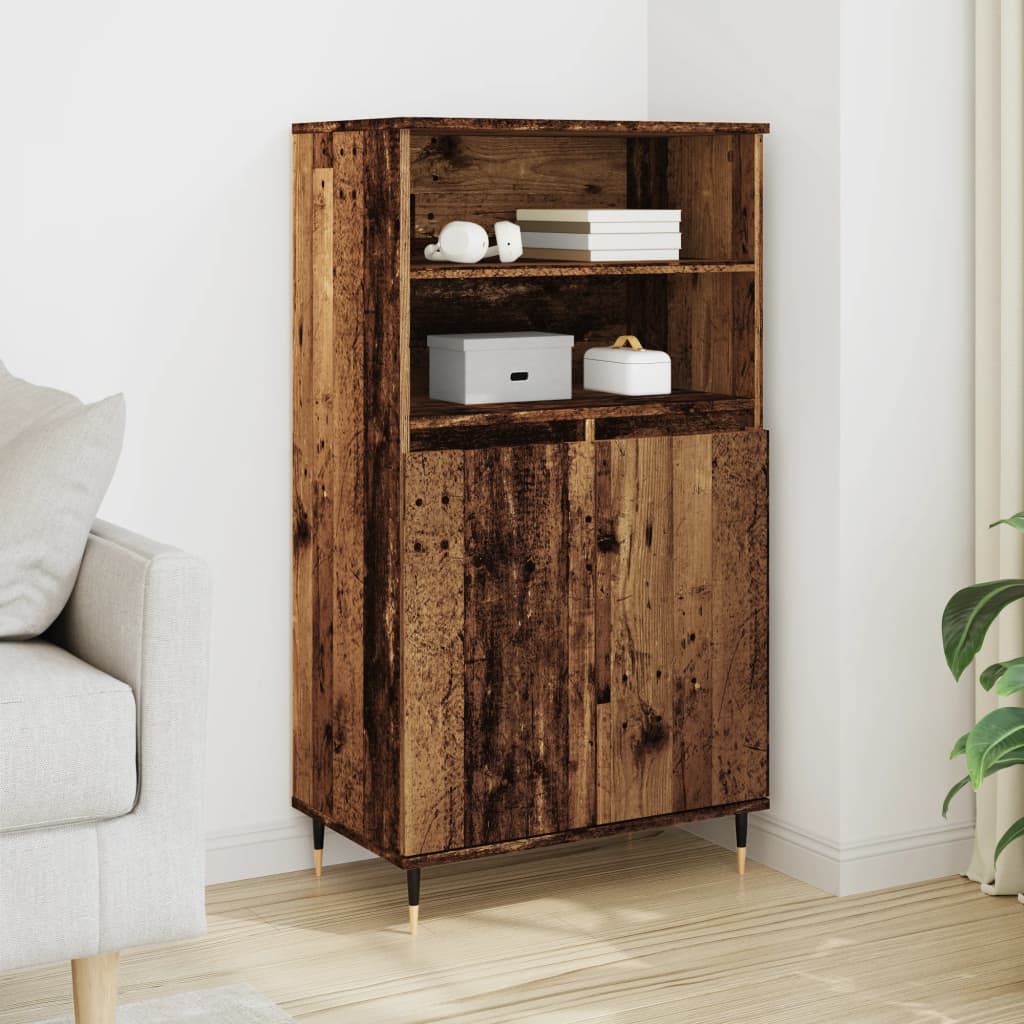 Highboard Old Wood 60x36x110 cm Engineered Wood