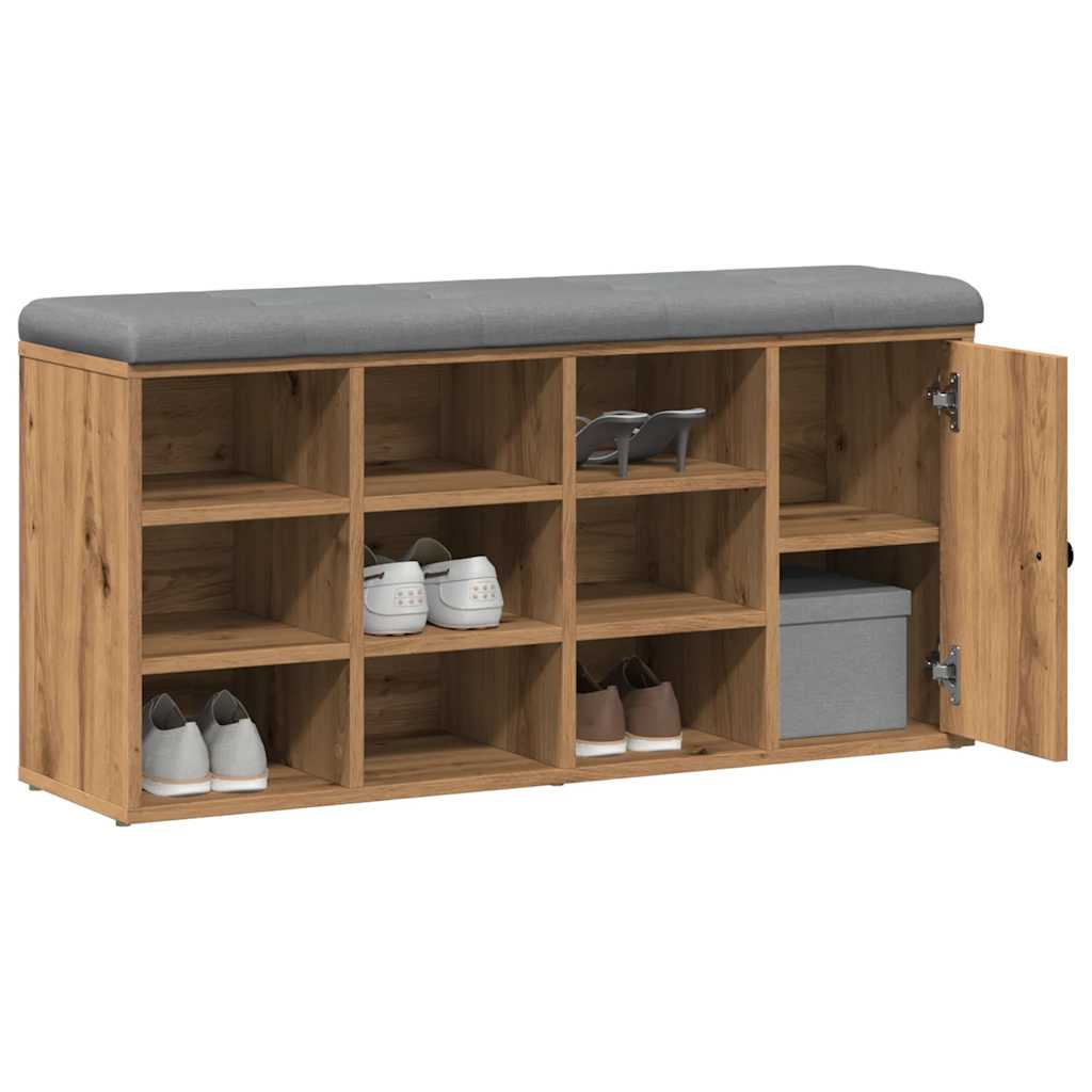 Shoe Bench Artisan Oak 102x32x50 cm Engineered Wood