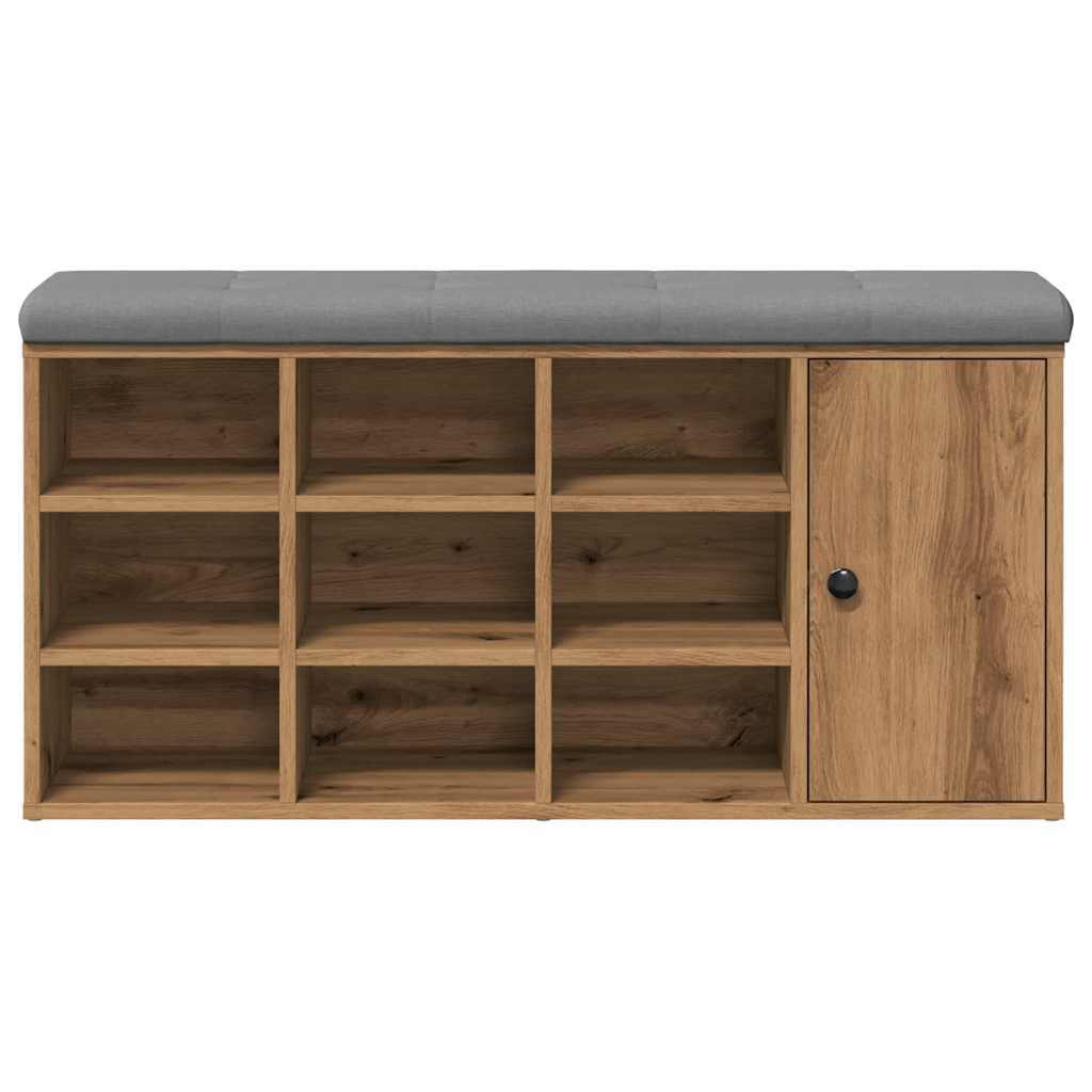 Shoe Bench Artisan Oak 102x32x50 cm Engineered Wood