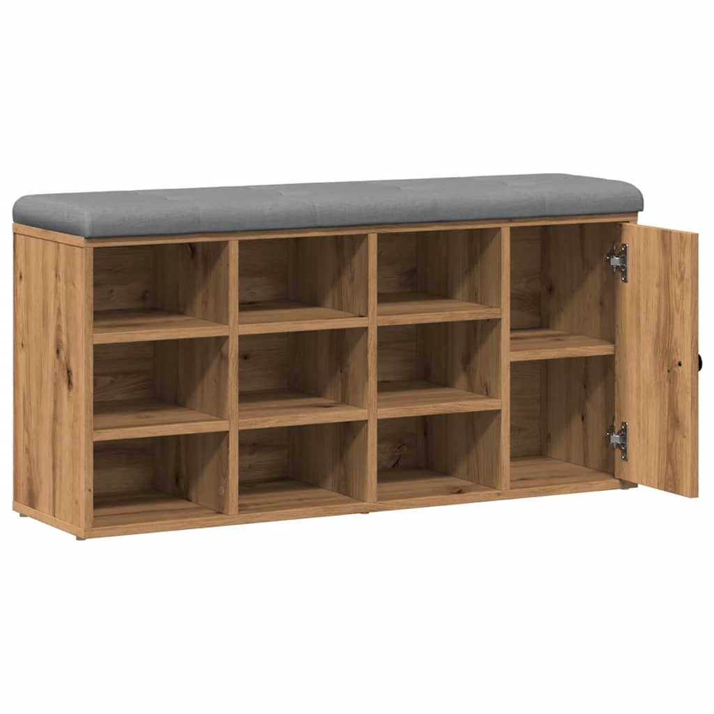 Shoe Bench Artisan Oak 102x32x50 cm Engineered Wood