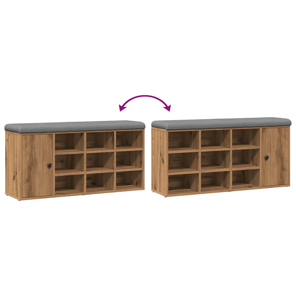 Shoe Bench Artisan Oak 102x32x50 cm Engineered Wood