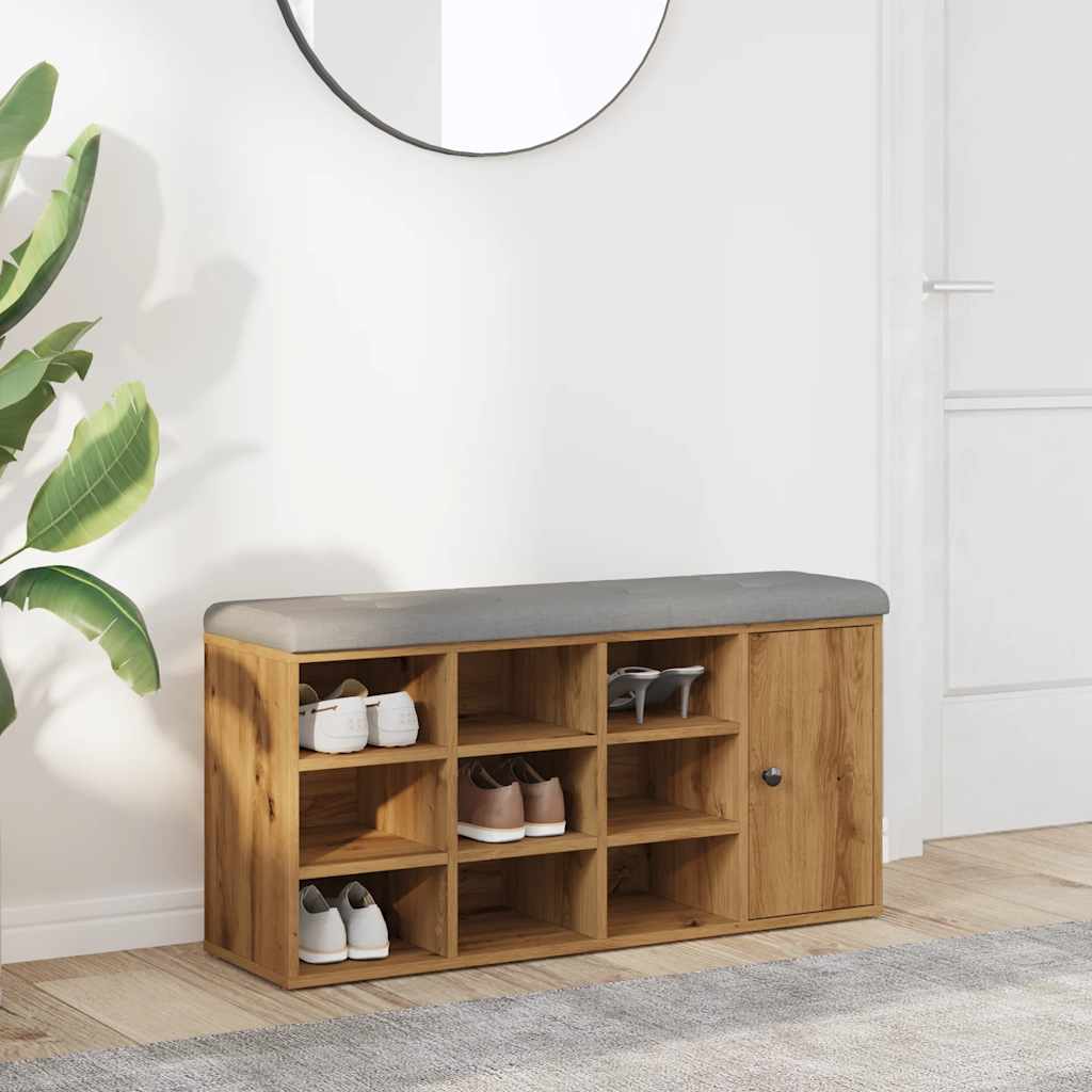 Shoe Bench Artisan Oak 102x32x50 cm Engineered Wood